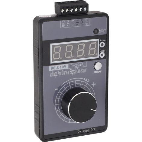 Générateur de signal de tension et de courant ±10V 0‑Simulateur analogique portable haute précision 22 mA pour le débogage et le test de panneaux PLC (1/5)