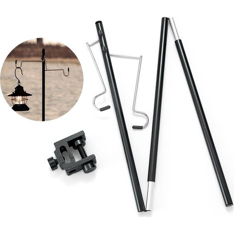 Support de lanterne de camping pliable, poteau de support pour suspendre une lampe extérieure, équipement de camping et accessoires de pique-nique (1/5)