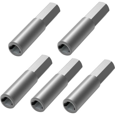 Multi-purpose screwdriver bit adapter with 5 bits for sale (6.35 mm to 4 mm) (1/4)