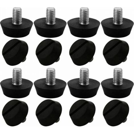 16pcs Pieds de Meubles Réglables Nivellement Patin Base Jambe Pied de Table Chaise Ajustables Protection Sol M6 x 10 x 20mm (1/4)