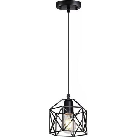Lampe suspendue vintage, lustre de plafond industriel suspendu rétro (1/4)