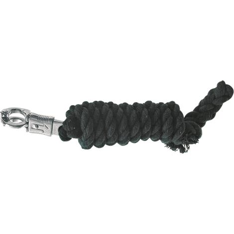 Cuerda de guía con mosquetón, negra, longitud 2 m, diámetro 14 mm