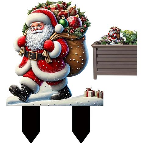 für Weihnachten Weihnachtsmann Gartenstecker des
