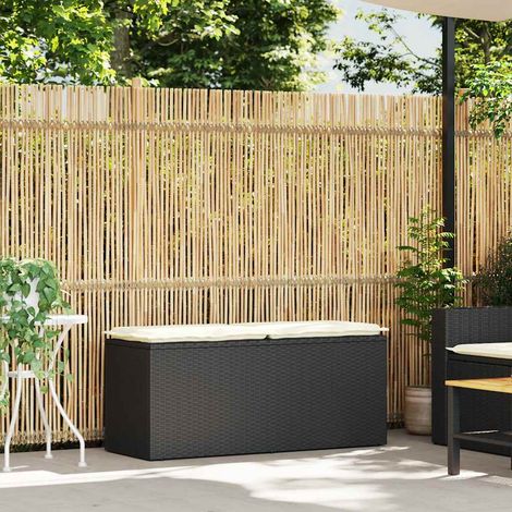 Maison Exclusive - Gartenbank mit Kissen Schwarz 110x40x44 cm Pol