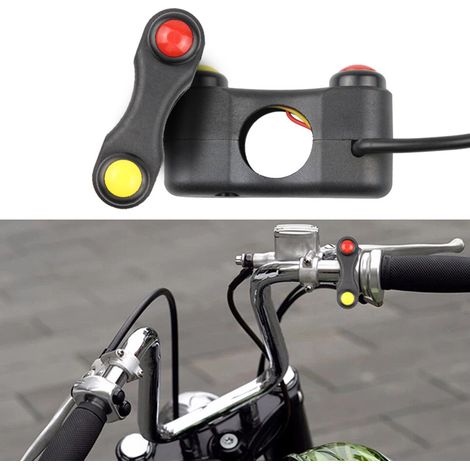 Accessoires pour moto, interrupteur de guidon 7/8" (22 mm) pour vélo électrique et scooter, phare, feu antibrouillard, bouton de klaxon