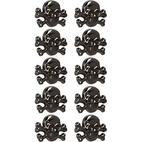 50 ensembles d'accessoires à rivets DIY exquis et élégants de style gothique avec des rivets en forme de crâne, adaptés à la fabrication de chaussures et de ceintures en argent et noir. (1/5)
