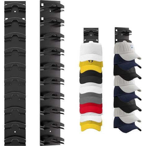 Set of 2 self-adhesive cap holders, hat holder with strong adhesive, no-drill cap holder, baseball cap holder, baseball cap storage (1/5)