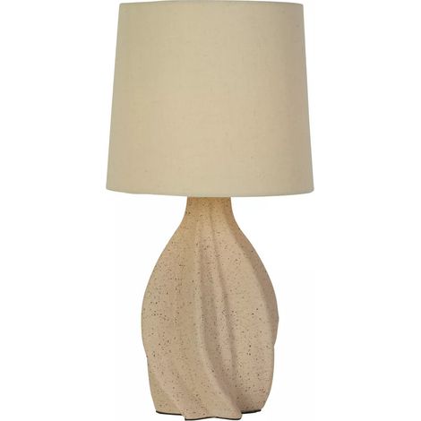 Searchlight Twist Lampe de table, céramique, abat-jour en lin 1x E14 (1/5)