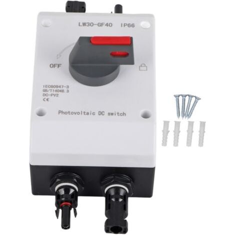 Isolateur photovoltaque DC, interrupteur solaire, étanche IP66, interrupteur isolé pour camping-car à énergie solaire, 1500V DC 32A 4P