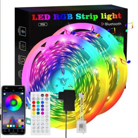 Bande lumineuse LED - - 30m - Bluetooth - Contrôle APP - Multicolore (1/5)