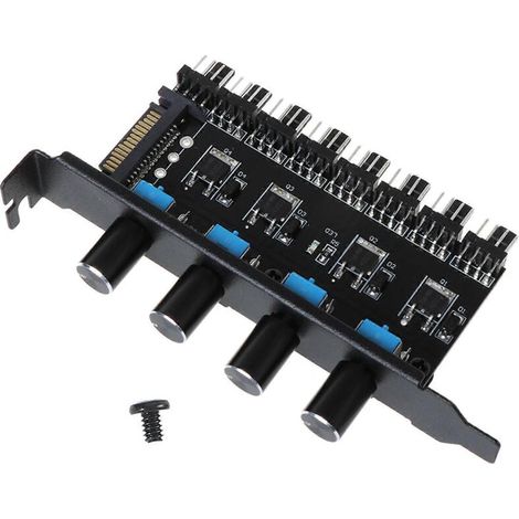 Adaptateur d'alimentation 1 vers 8, répartiteur 4 broches pour ventilateur de refroidissement PWM, alimentation 12 V - SATA (1/5)