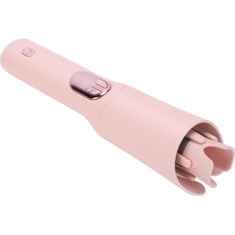 Fer à friser automatique rotatif sans fil, effet wavy, avec affichage numérique rose (1/5)
