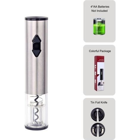 Tire bouchon électrique automatique pour vin rouge, ouvre bouteille de vin de raisin, coupe feuille éclairé, (1/4)