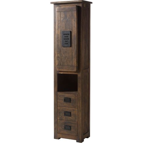 Hochschrank Mango 50x35x195 braun lackiert RAILWAY 479