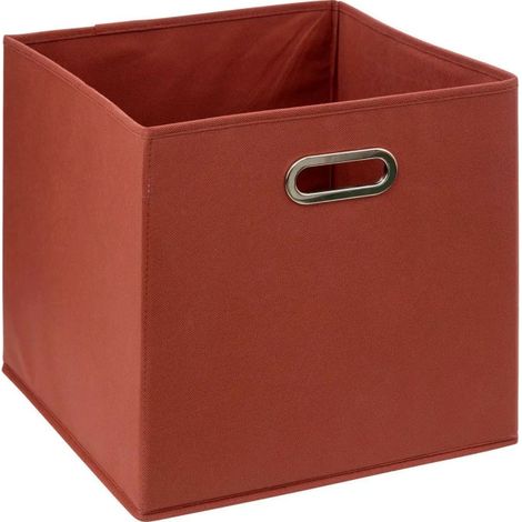 5Five Simply Smart – Boîte de rangement carrée pliable 31x31cm en polypropylène – Couleur terracotta – Compatible Mix n'Modul – Poids 0,602kg (1/2)