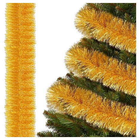 Girandola d'oro da 6 metri per l'albero di Natale, diametro di 10 cm.