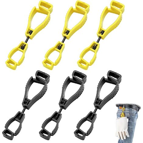 Zhioudz 6 Pcs Clip de Gants,Glove Gant Clips,Holder Clip,Clip Gants Travail,Clip Titulaire, pour Éviter La Perte Pendant Le Travail,Adapté aux Travailleurs Pompiers Jardins Chantiers, LBSTJ-136 (1/5)