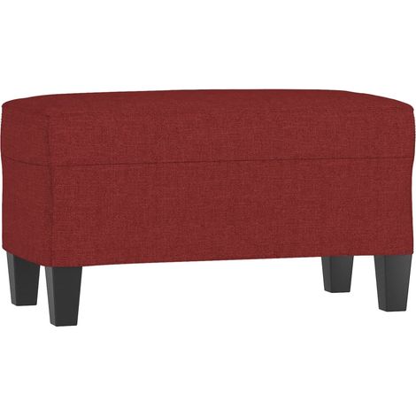 Banc Rouge bordeaux 70x35x41 cm Tissu CFW952168 (1/5)