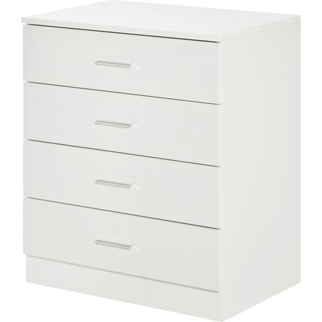 Chest of Drawers, 4 Drawers Storage Cabinet  Metal Rails, Anti-Tip for Playroom, Nursery Room, Hallway, etc (1/5)