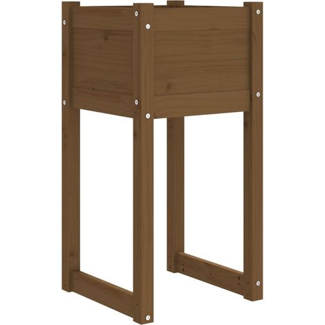 Vassoio per fioriera aiuola rialzata piante fiori terrazza giardino 40 x 40 x 81 cm legno massello di pino marrone 020037592