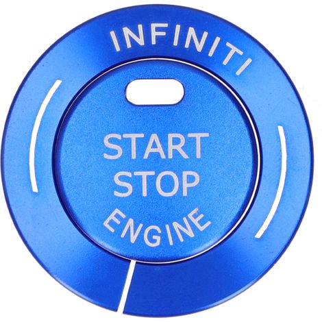 2-teiliger Start/Stopp-Knopfrahmen aus Aluminiumlegierung, Zierleiste für Infiniti Q50 Q50L QX60, Blau (1/5)
