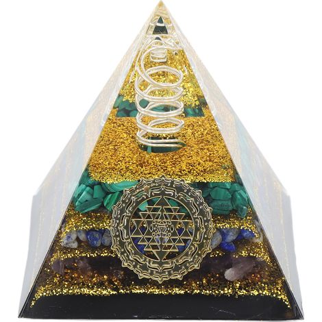 Orgon-Energiegenerator in Kristallpyramide für Bürodekoration, Stressabbau, Meditation, Glück und Wohlstand, 6 cm (1/5)
