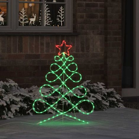 Lichterbaum in Weihnachtsbaumform Mehrfarbig 78 x 58 cm PVC