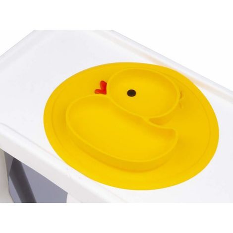 Plaque en silicone pour enfants avec compartiments anti-dérapants convient au lave-vaisselle et au micro-ondes 20x22x2.6cm (1/5)