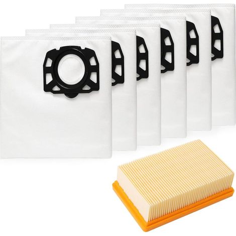 Kit 10 Sacs + 2 Filtres pour Aspirateur Karcher WD4 WD5 WD6 MV4 MV5 MV6 (1/5)