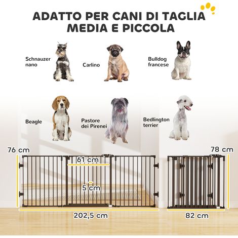 Barrière de sécurité pliable en acier pour chien avec fermeture automatique. 202.5 x 2 x 76 cm. noire (1/5)