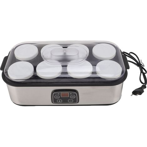 Machine à yaourt automatique avec contrle du temps de température réglable, écran LCD pour milkshake, confiture, crème glacée, pudding, grande capacité, prise UE 220 V (1/5)