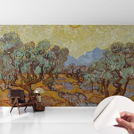 Fotomurale adesivo - murale da parete - Carta da parati autoadesiva - design parete moderno - Alberi di ulivo 416x254 cm (1/5)