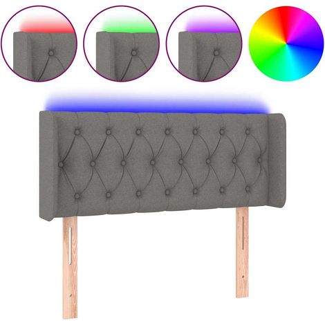 Maison Exclusive - Cabecero con luces LED de tela gris oscuro 93x (1/5)