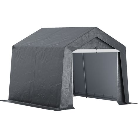 Outsunny 3 x 3(m) Portable Shed, Waterproof and Heavy Duty Dark Grey (1/5)