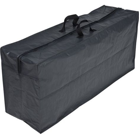 Housse de rangement zippée pour coussin de jardin - grise - 128 x 57 x 37 cm - Rangement pour coussin de chaise de jardin 57 cm x 128 cm (1/3)