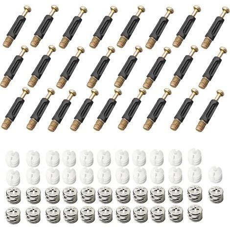 Ferrure D'assemblage 25 Pièces Raccords de Came Connexion 3 en 1 Connecteur de Meuble Raccord Came Connecteur de Meuble Excentrique Raccord pour Épisser Les Meubles Armoires de Table D'Armoire (1/5)