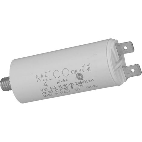Condensateur permanent pour moteur triphasé 12.5μF 450V sorties faston