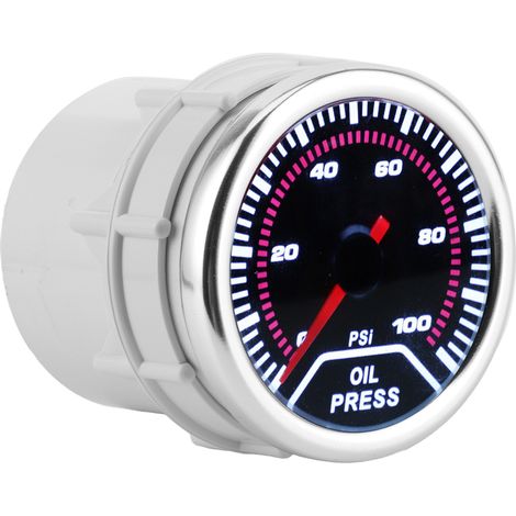 Jauge de pression d'huile LED 52mm 0-100PSI avec capteur, compatible 12V voitures 4/6/8 cylindres (1/5)