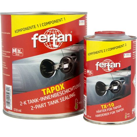 Fertan Tapox Tankversiegelung + Härter groß 570 ml TAPOX Beschichtung / 320 ml TX-10 Härter (1/4)