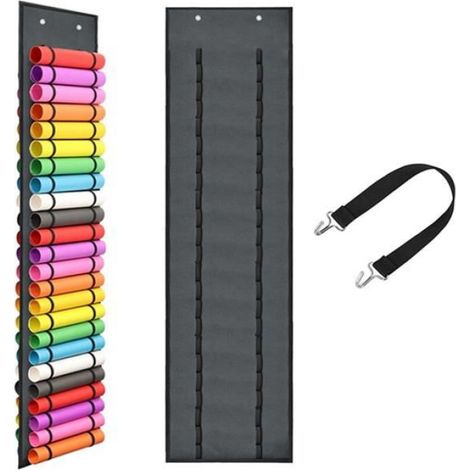 soporte para rollos de vinilo, 48 compartimentos, doble cara, almacenamiento de pared para rollos de vinilo, sala de manualidades y oficina. (1/4)