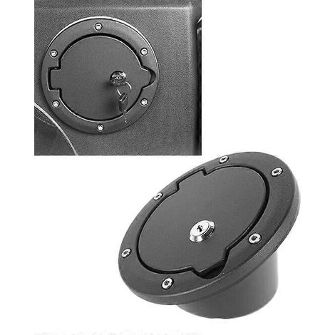 Für Wrangler JK 07-18 Auto Gas Benzin Tankdeckel Abdeckung mit Schloss Aluminium Locking Gas Benzin Tank (1/5)
