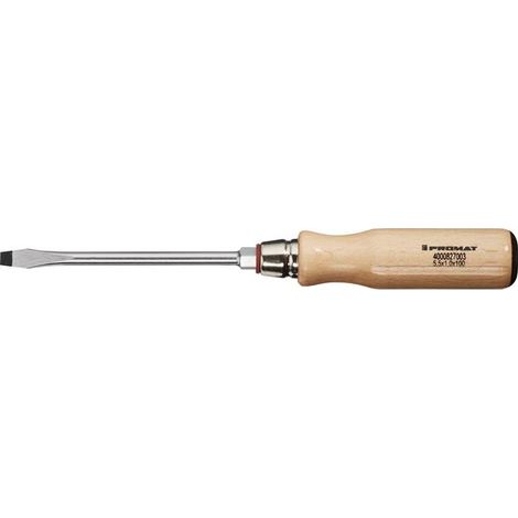 Tournevis largeur de lame 6 mm longueur des lames 100 mm manche en bois lame ron (1/3)