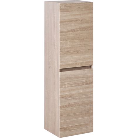 Armario de pared para baño de MDF con 2 estantes almacenaje baño estilo escandinavo marrón claro Urucu (1/5)