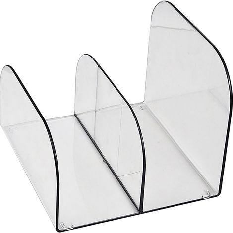 Serre-livres de bureau, étagère de rangement pour livres de bureau, organisateur en plastique transparent (1/5)