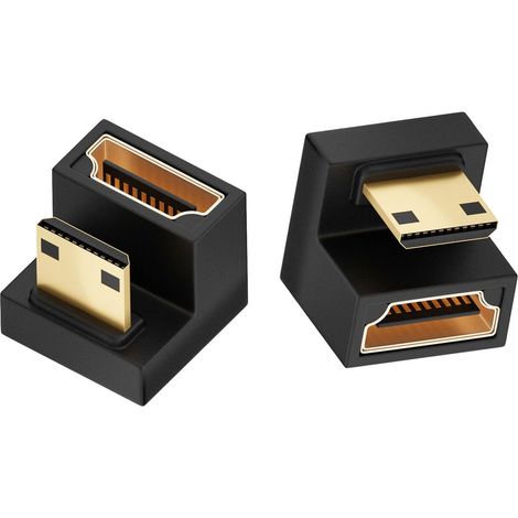 8K Mini HDMI à HDMI Adaptateur, 48Gbps 360 degrés U forme 2.1 Version Mini HDMI mâle à standard HDMI convertisseur féminin pour caméra, moniteur, Raspberry Pi Zero, tablette, projecteur (1/5)