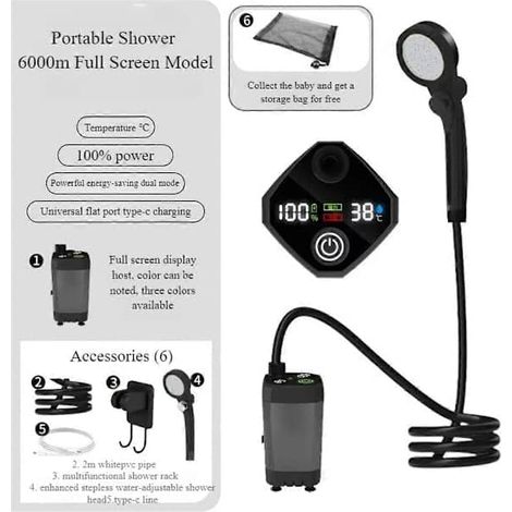Chargeur de batterie de camping, batterie 6000 mAh, batterie de secours, pour station et camping