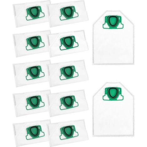 12 Kit Sacs d'aspirateur compatible avec Vorwerk Kobold VK200 FP200, Accessoires Sacs à Poussière Rechange pour VK 200 FP 200 (1/4)