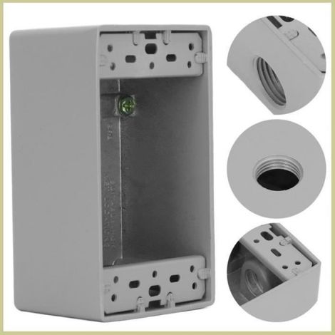 Boîte de sortie - - Modèle extérieur - Résistante aux intempéries - Aluminium - Prise simple (1/4)