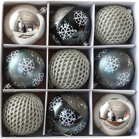 Handbemalter Christbaumschmuck, glitzernde, bruchsichere Weihnachtskugel, eleganter Anhänger zur Weihnachtsdekoration, dunkelgrün (1/5)