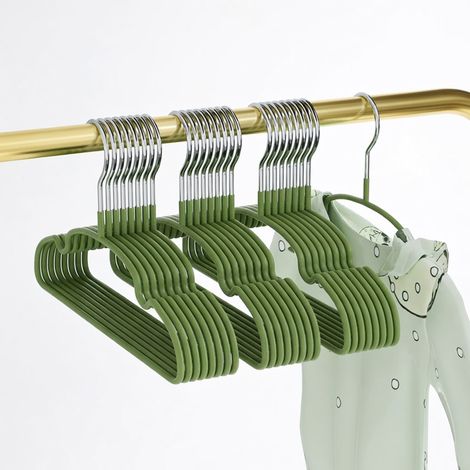 Cintres enrobés antidérapants vert 30 cm